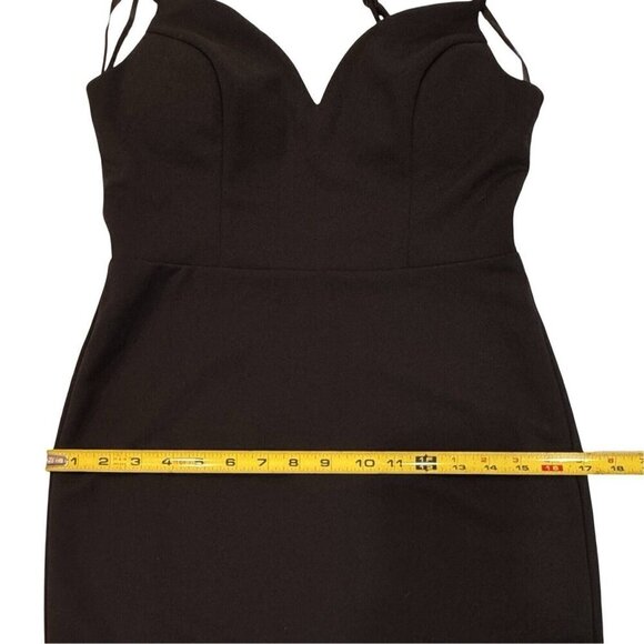 B. DARLIN‎ Juniors Strappy Black Mini Dress Size 9/10 Bodycon Cocktail Party - Picture 12 of 13